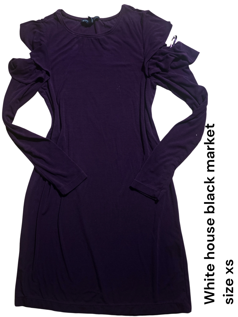 White House Black Market Purple Long Sleeve Cold-Shoulder Sheath Dress